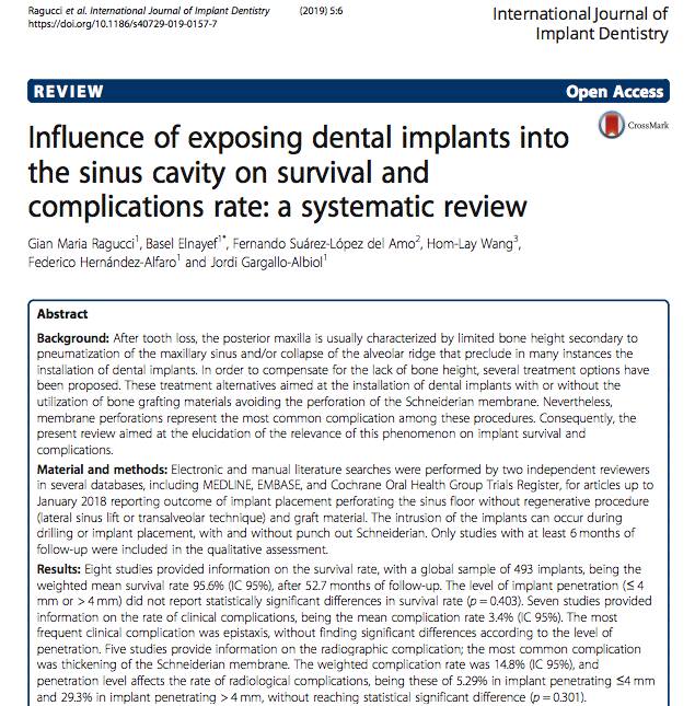 Dott. Gian Maria Ragucci, articolo sull’International Journal of Implant Dentistry